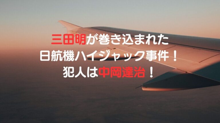 三田明が巻き込まれた日航機ハイジャック事件!犯人は中岡達治! MONPAPA ROOM